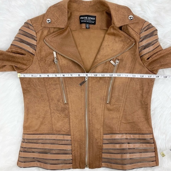 FRANK Lyman Faux Leather Moto Jacket Size Small - Picture 4 of 10